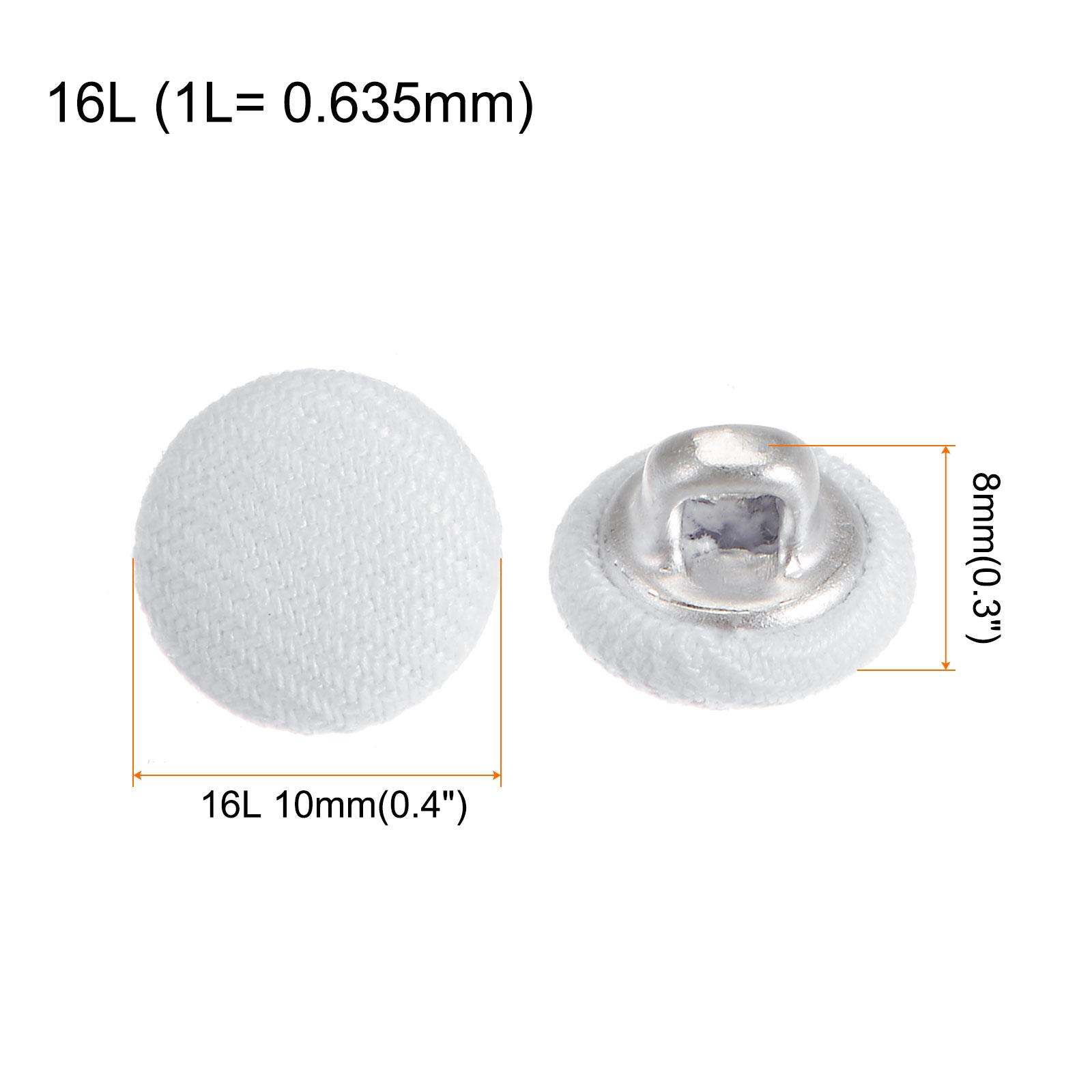 

10 шт. 16/24L Тканевые пуговицы с металлическим ушком 10/15 мм, круглые швейные пуговицы для костюмов, платьев, блузок, синие, белые белый