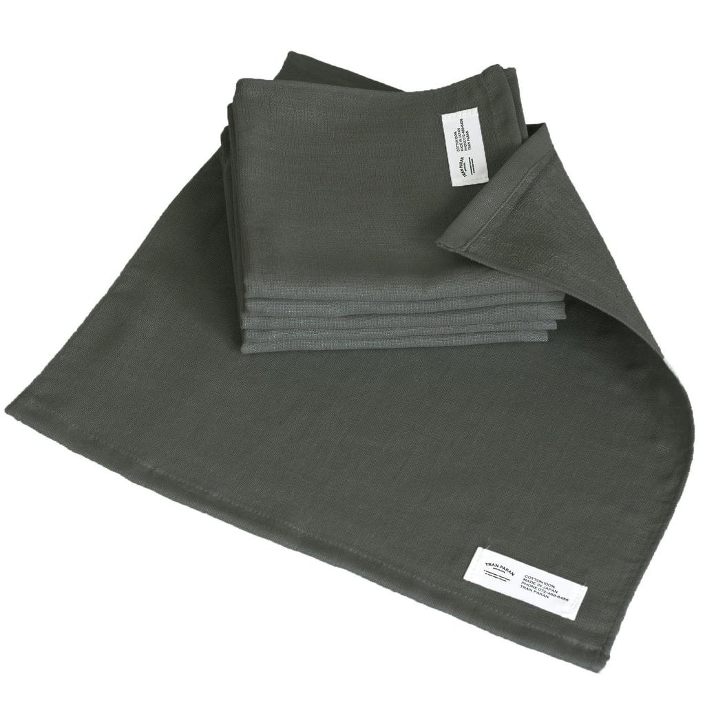 Transparenter Mull Hand-Set aus Senshu-Baumwolle Japanische Handtücher, 6, Handtücher, Taschentücher, Groß, Schnelltrocknend, Saugfähig, Dünn, 100% (Anthrazitgrau)