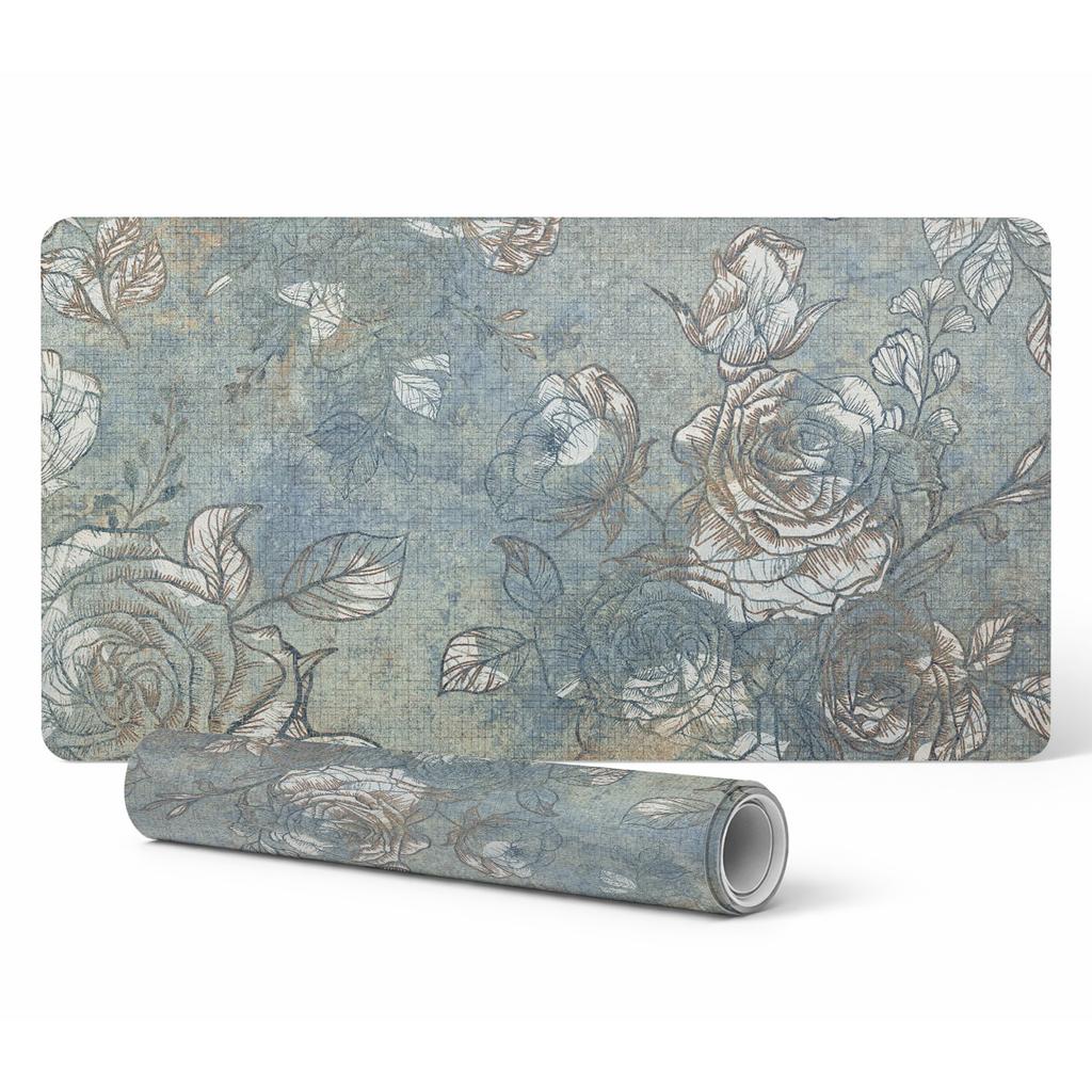 Ochronna Podkładka Winylowa Dla Firm I Biur Kwiatowy Wzór Vintage 120X60 Cm