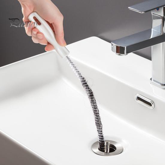 4 pezzi 45 cm spazzola per dragaggio per fogne con manico flessibile in nylon con setole spazzola per la pulizia dello scarico del lavandino spazzola per la pulizia del tubo cucina accessori per il bagno