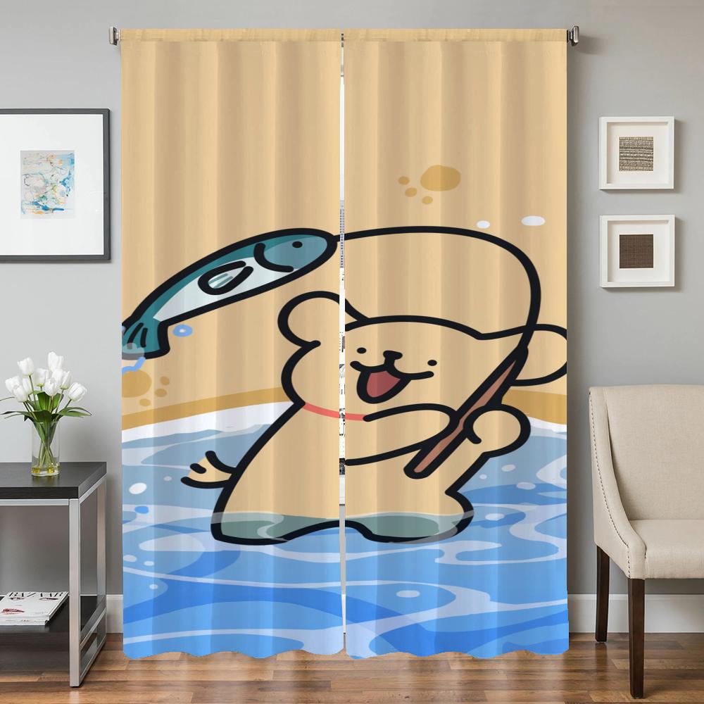 Wystrój Domu Zasłony Kuchenne do Salonu 2 Sztuki Zasłony Zaciemniające Zasłona na Drzwi Maltańczyk Przegroda Dekoracja Sypialni