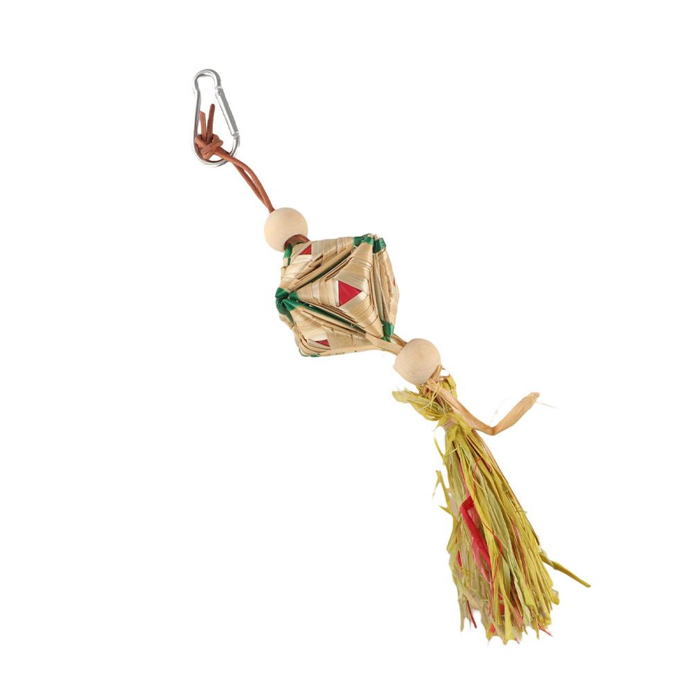 Handmade Bird Chew Toys Natural Swing Pet Straw Chewing Bite Hanging Durable Wear-resistant Parrot Climb Playing Pendant
