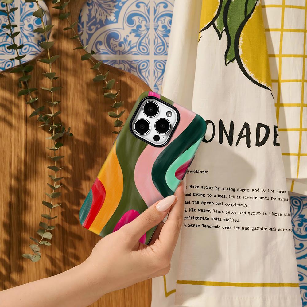 Vibrant Swirl Paint Phone Case for IPhone 17AIR 16E 16 15 14 13 12 11 17 Pro Max Plus Double-layer Back Cover