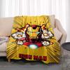 Available In Various Sizes, These Cartoon Iron Man Blankets Are Soft, Fluffy Flannel Blankets Perfect for Use On Sofas, In The