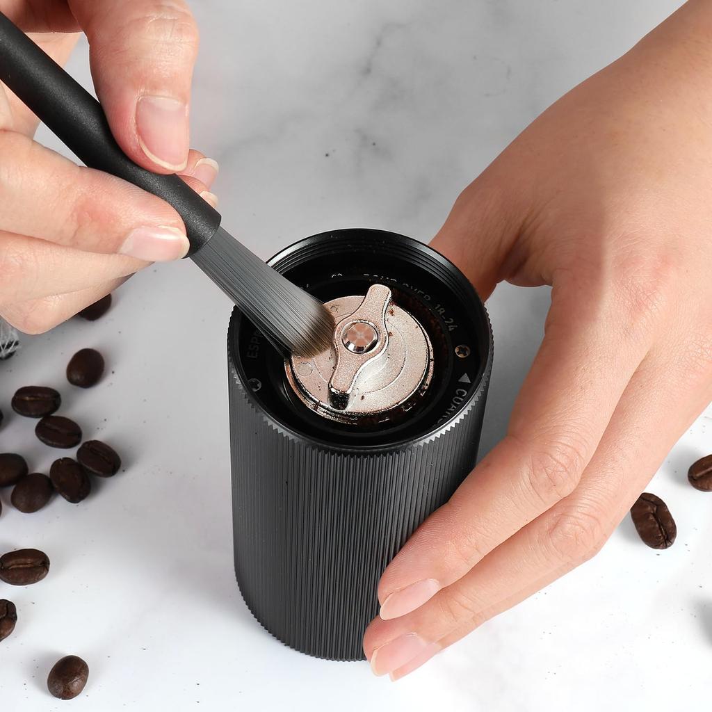 Sunnecko Manual Coffee Grinder with Stainless Steel Grinding Grinders, 36 Adjustable Grinding Levels, Brush Included, 25g Capacity, Portable and Easy