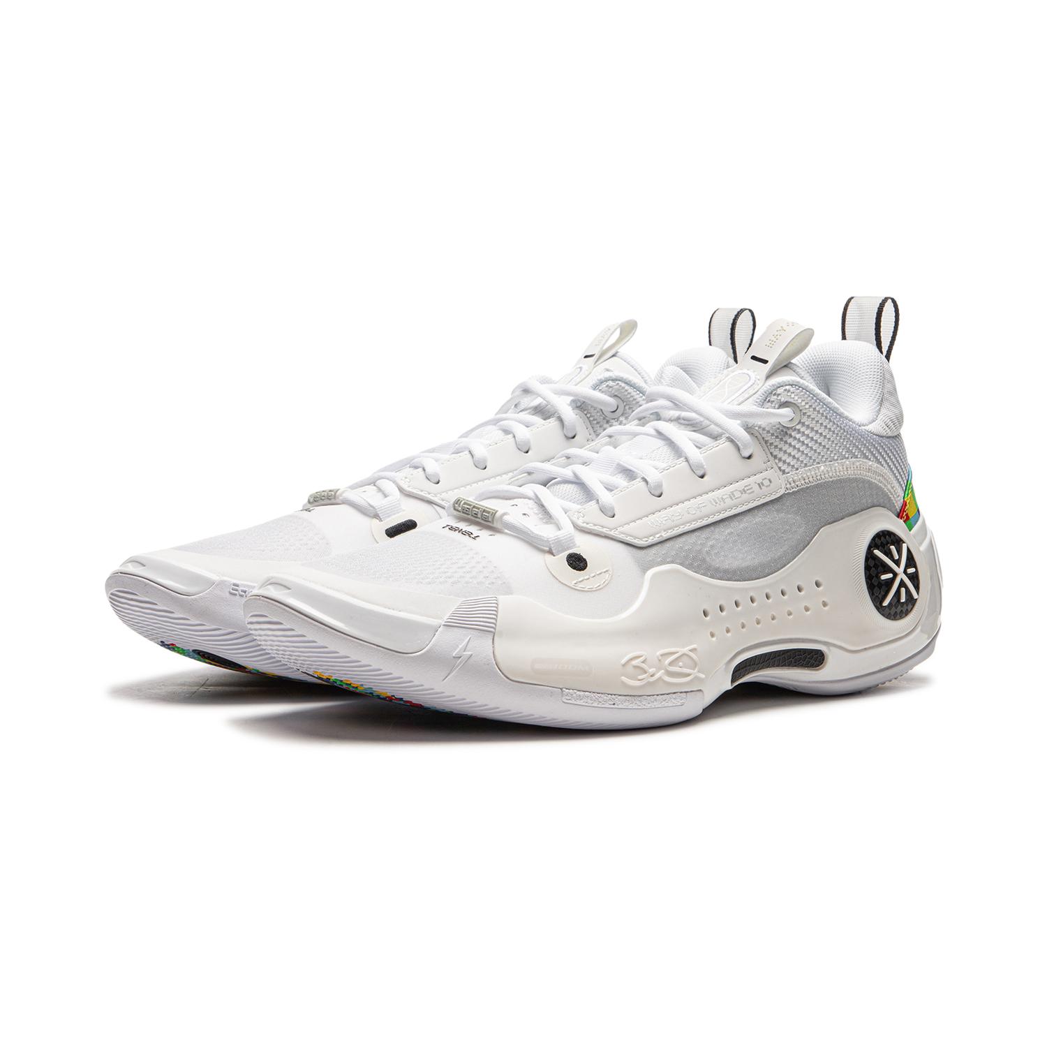 

LiNing WOW 10 Way Of Wade 10 Противоскользящие Износостойкие Низкие Баскетбольные Кроссовки Мужские Белые Серые 45