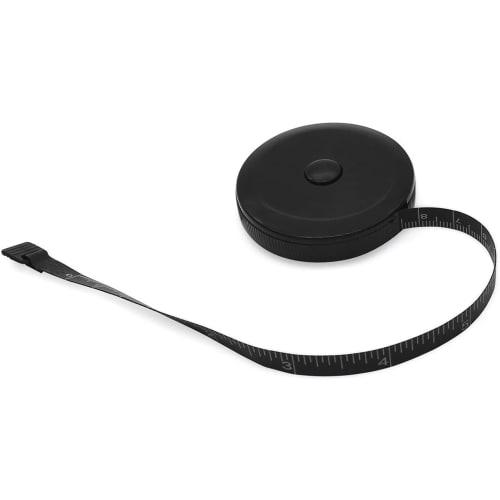 Jimjis Automatic Rewind Tape Measure with Rewind Button for Sewing, Sewing, and Crafts (Black, 1.5m)