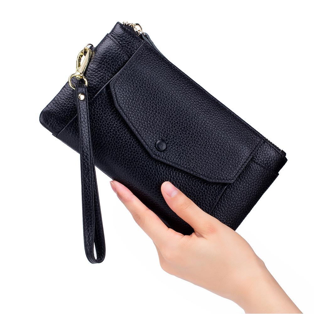 Ultra-Thin Large Capacity Genuine Leather Clutch Wallet for Ladies
