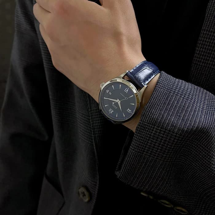 JIOS Automatic Made In Genuine Leather Sapphire Crystal with Blue Crocodile Embossed Men's Watch, Japan, Strap, (Blue Strap)