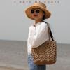 New straw bag hollow flower straw bag woven bag women's bag shoulder portable seaside vacation beach bag rattan bag