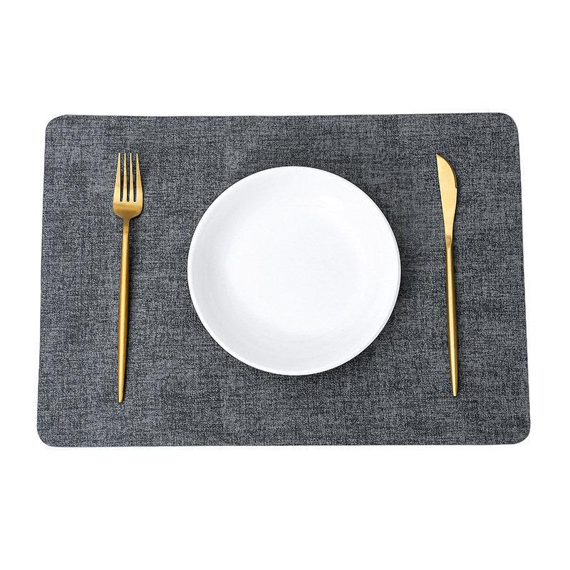 Dual-Sided Luxury Leather Placemat - Nordic Minimalist Design, High-end Waterproof & Heat-resistant Table Mat for Western Dining.