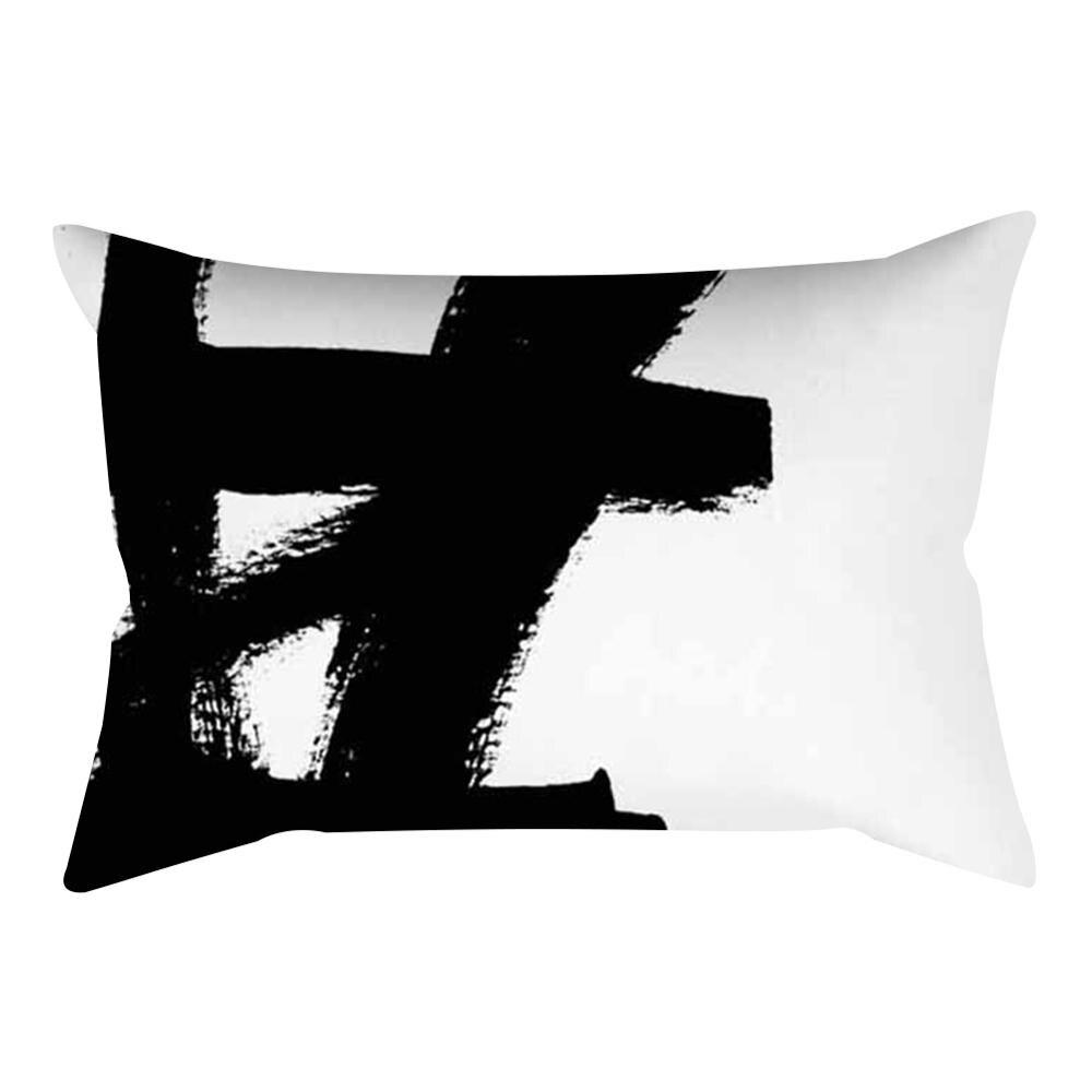 Classic Fashion Black and White Striped Geometric Rectangle Embrace Pillowcase Sofa Living Room Home Decor Cushion Cover