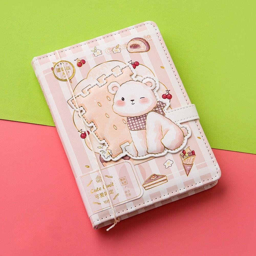 Magnetic Buckle Rabbit Note Paper Cartoon Notepad Memorandum PU Leather Palm Notebook Students