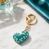 Women Rhinestone Keychain Sparkling Love Heart , Zinc Alloy Car Key Shaped Holder Ring, Handbags Backpacks Purse Charm Accessory, Gift for Chain