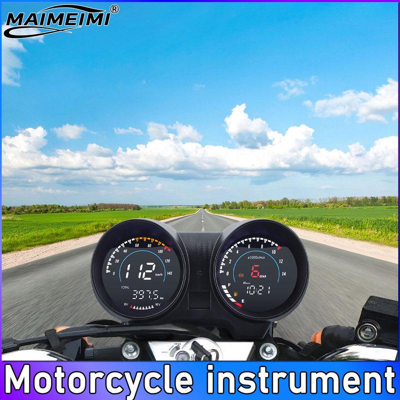 QC Motorcycle Trument Digital Tachometer Speedometer Odometer Meter Motorbike Voltmeter Fuel Gauge Kit Fits for TITAN 150 FAN