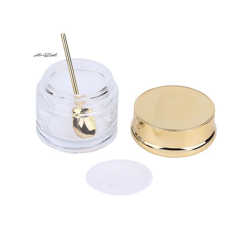 Electroplating Empty Cream Jar Travel Cosmetic Container with Spoon - Refillable Lotion Bottle in 30/50/80/100g Sizes