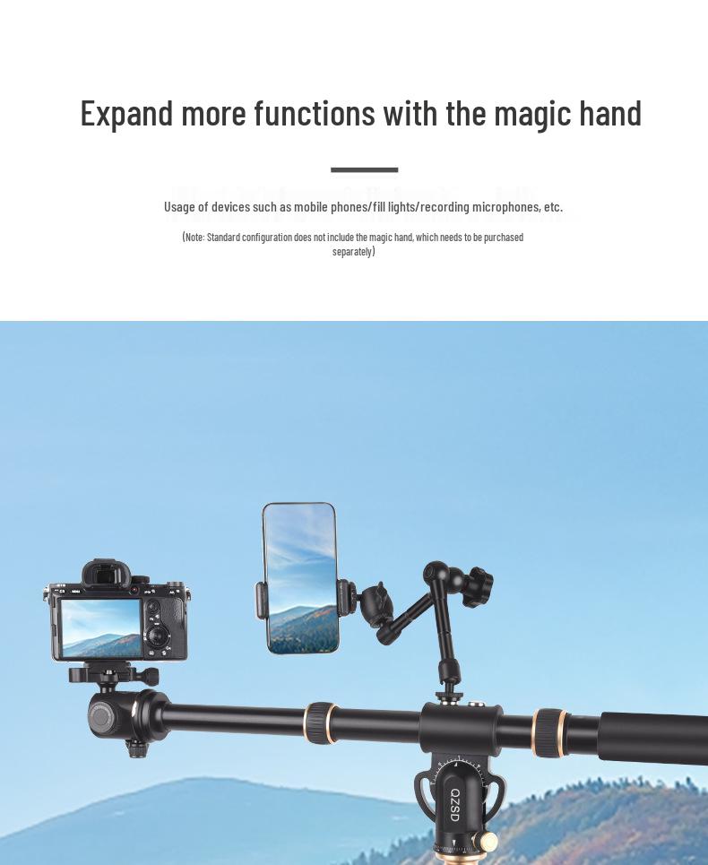 8 Lightweight Camera Overhead Shooting Bracket DSLR Tripod Extension Rod Set for Mirrorless or Mobile Horizontal Shooting