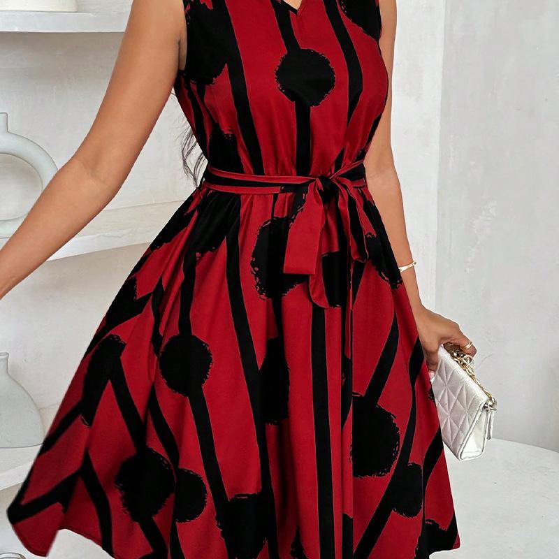 Women's Clothing Summer Fashion Style Dress Belt Vest A-line Skirt for Women Party Dress