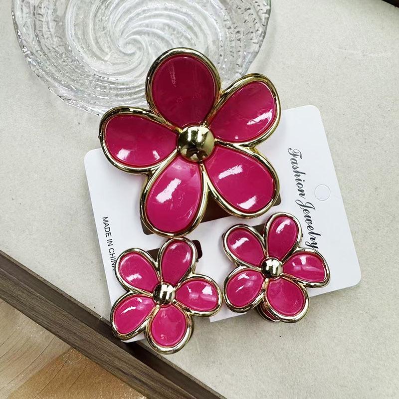 Set di pinze per capelli a forma di frangipani: Accessori per Capelli Floreali in Finto Marmo per Vacanze alla Moda