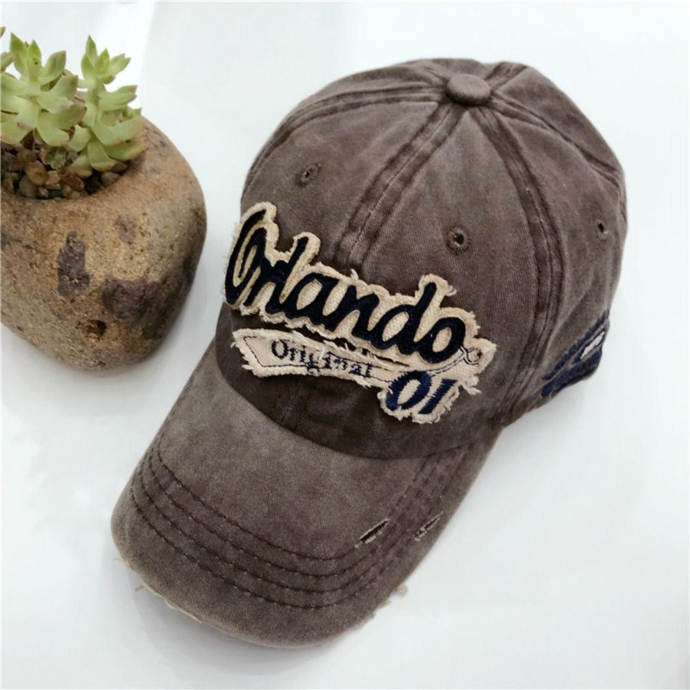 Distressed Finish Dad Hat Cotton Washed Cotton Cap Casual Frayed Brim Hat  for Men Women