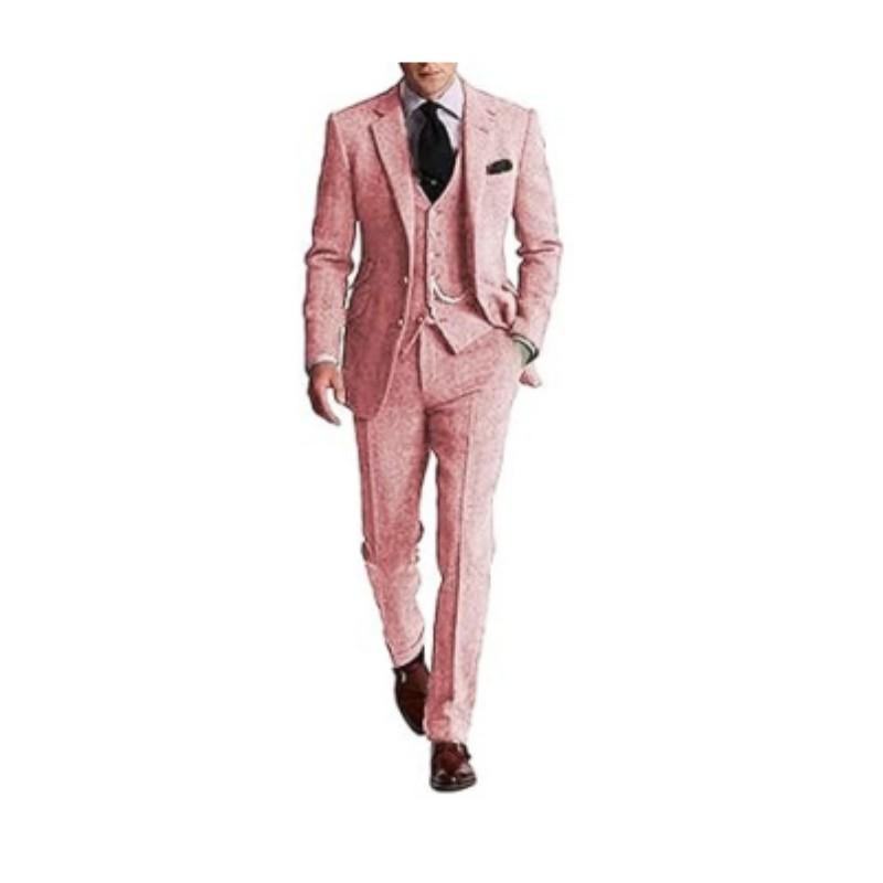Men's Four Seasons Slim Herringbone Suit Business Best Man Suit Groom Wedding Suit