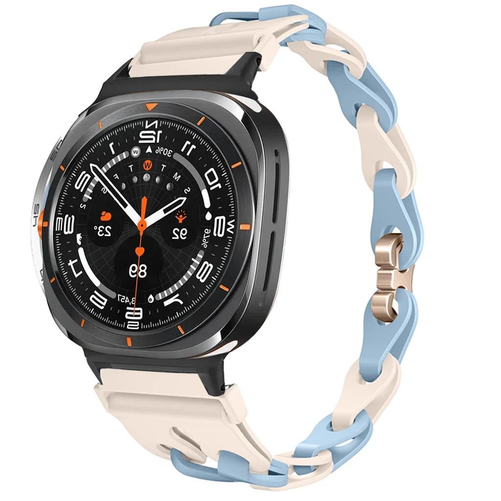 Silicone Chain Strap for Samsung Galaxy Watch 2025/7 Ultra 47mm Wristband Band Bracelet for Galaxy Watch ultra 2025 Watchband