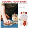 Large capacity Cat Piggy Bank Durable Lucky Cat Figurine Cartoon Cat-shaped Saving Box  New Years