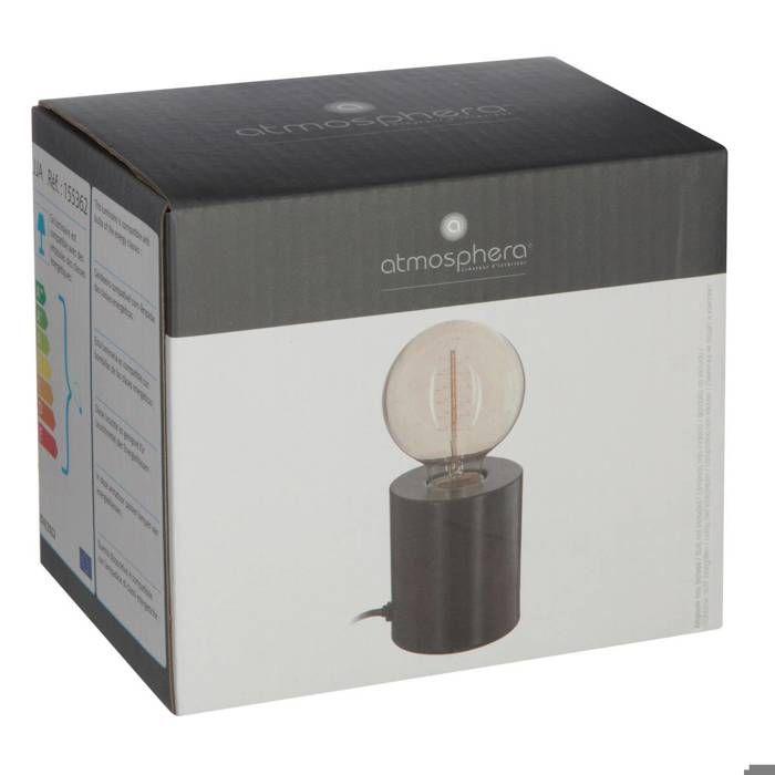 Lampe socle "Saba" noir H11cm - Atmosphera createur d'interieur