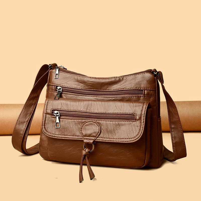 Large Capacity Retro Multi-layer Small Square Bag Women's Shoulder Crossbody Bag