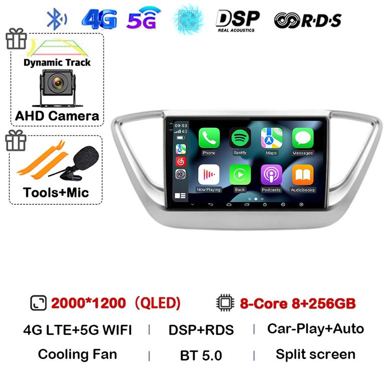 Android 14 Carplay WIFI+4G Car Radio For Hyundai Solaris 2 Verna 2016-2020 Multimedia Video Navigation Player Auto Autoraido GPS