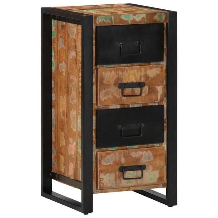 VidaXL Armoire à tiroir multicolore 40x40x75 cm bois de récupération, commode, classeur, armoire avec tiroirs, armoire de 4013582