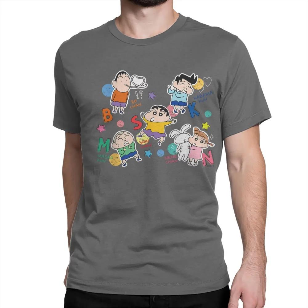 Miniso Crayon Shin-chan T-Shirt for Men Women Satou Masao Nini Tooru Bochan Novelty Pure Cotton Tees T Shirts Plus Size Clothes