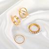 High quality fashion geometric ring set ins personalized pearl ring four-piece set simple temperament Internet celebrity jewelry women