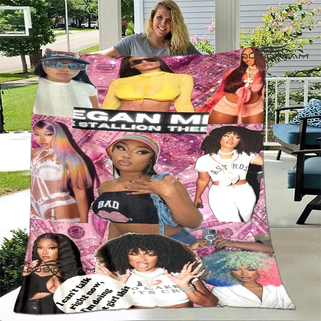 Rapper Megan Thee Stallion Printed Blankets Warm Flannel Blankets Soft and Comfortable Blanket Bed Linings Birthday Gift