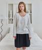 Beibibeullunideuljeu Petit Flower Henley-Neck T-Shirt White