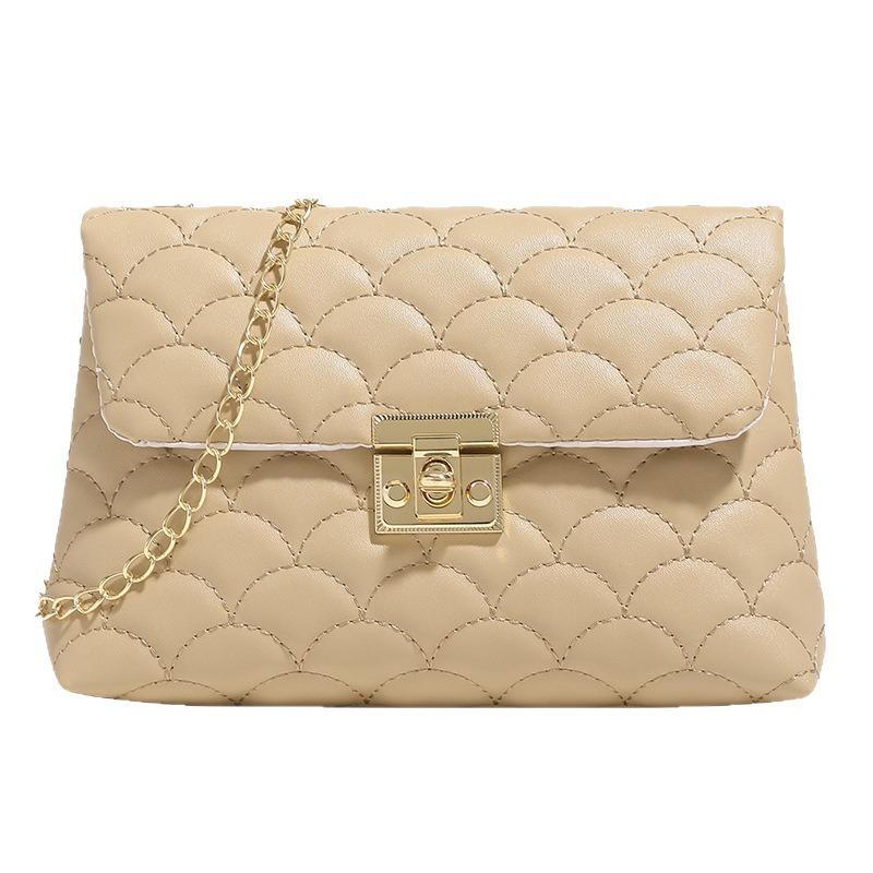 Fish Embroidered Messenger Bag Trendy Fashion Simple Lock Small Square Bag Women's Shoulder Bag