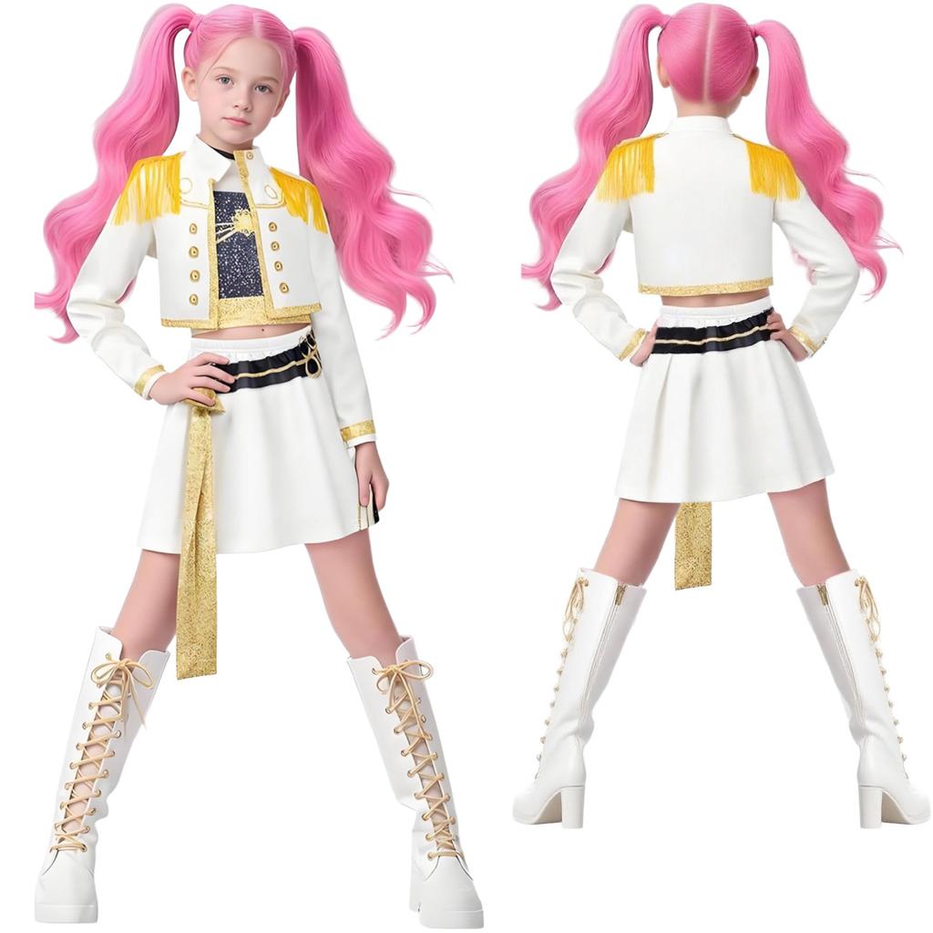 Super Star Singer Dancer Party Dress Up Costume For Children Girls Halloween Christmas Birthday Gifts Role Play Cosplay Suit