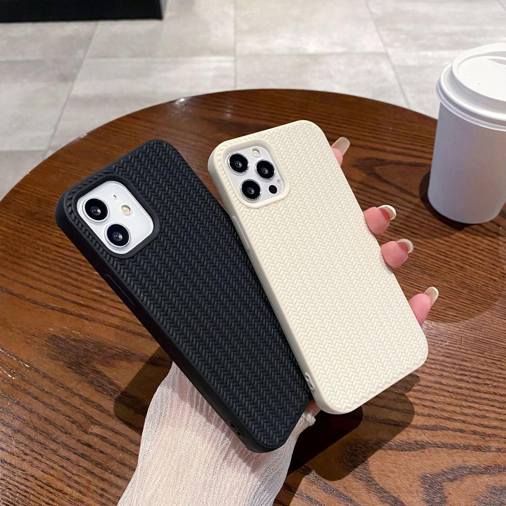 Weaving Pattern Suitable for IPhone16 High end Sense 13 Anti Fall 12 Large Holes 14 Business Simple Xr Apple 15 Mobile Phone Case