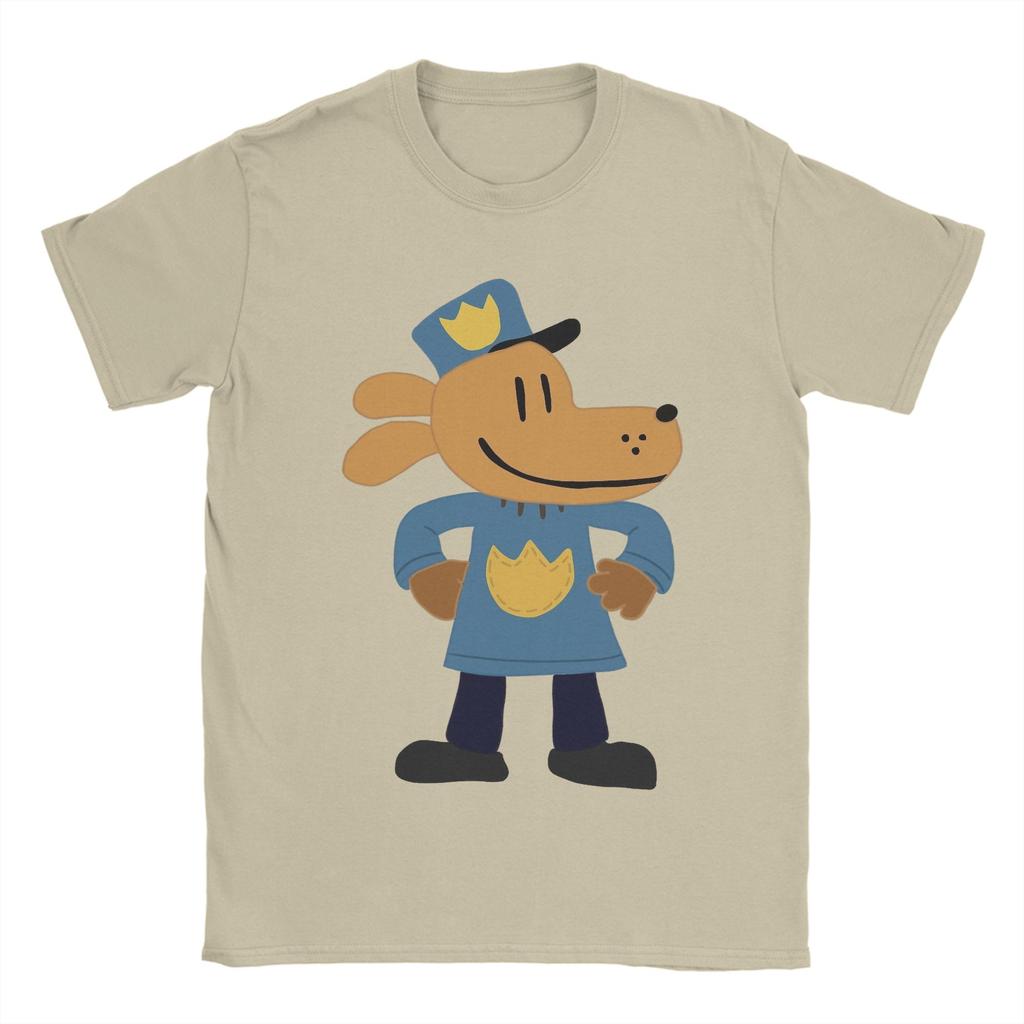 Dog Man Cartoon T Shirts Mens  100 Cotton Crazy TShirt O Neck  Tees Short Sleeve Clothes New Arrival