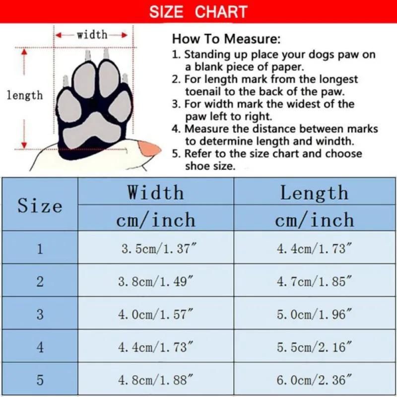 4Pcs/Set Warm Dog Snow Boots Waterproof Anti-Slip Dog Shoes Small Dogs Puppy Cat Winter Fleece Boots Slip-resistant Pet Shoes