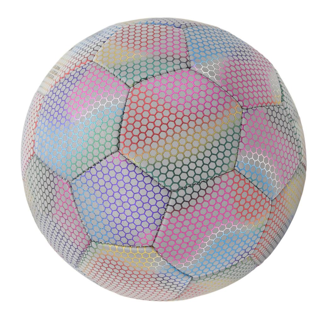 Soccer Ball PU Size 5 Light Color Reflective Glowing Soccer Ball for Night Games Training