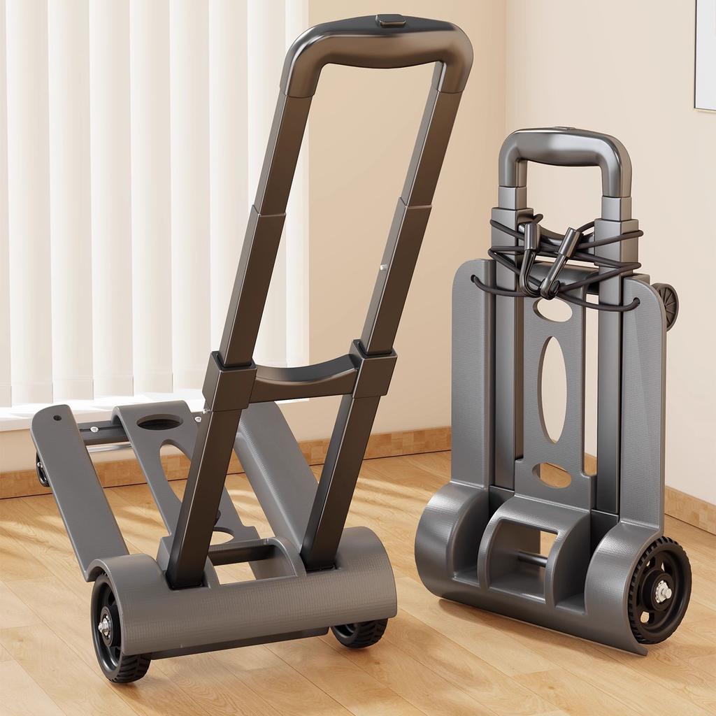 Foldable Portable Hand Truck Household Trolley Luggage Cart For Grocery Shopping Express Delivery Cargo Transport