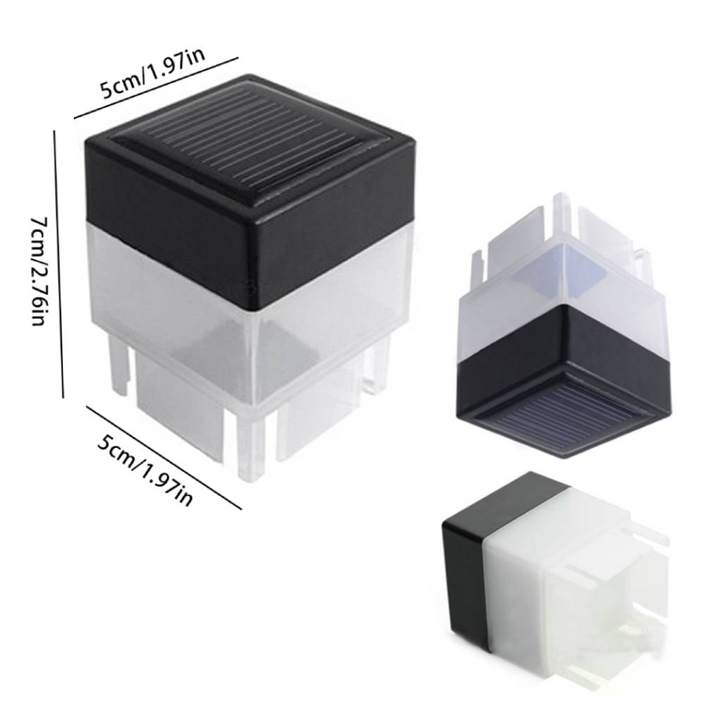 Solar Post Light Outdoor Pillar Light Auto On/Off Square Column Fixture Fence Pillar Lamp for Outside Garden Patio