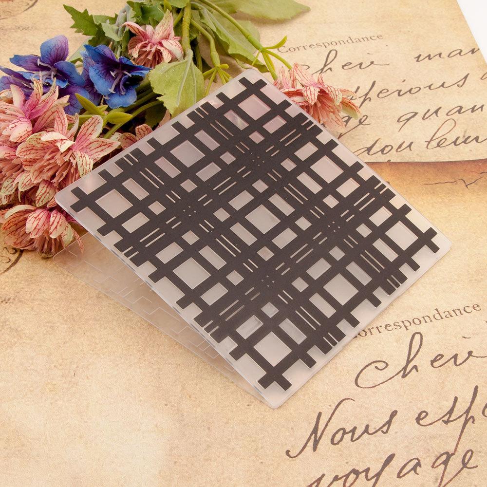 Dot Grid Net Plastové embosovací složky Šablona matrice šablony Květinové krajky Line Wave Frame