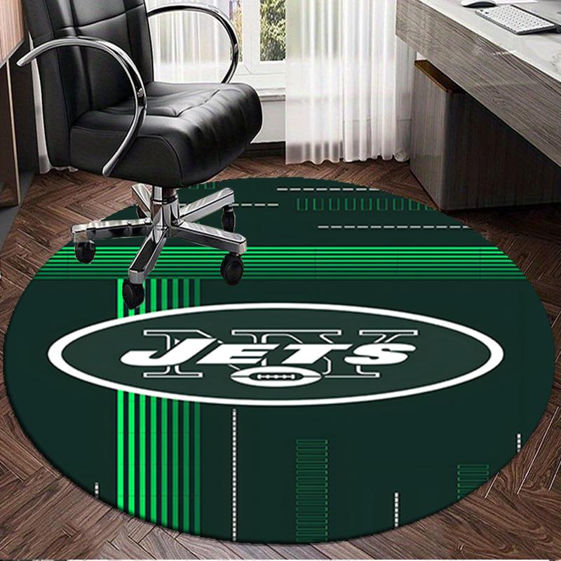 Jets Football Round Rug for Livingroom,Bedroom, Palyroom, Chair Rug, Area rug, Circle Carpet, Large Size Fan Christmas gift