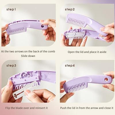 Hair Cutting Comb Hair Brushes With Razor Blades Hair Trimmer Cutting Thinning Tool Professional Styling Barber Cutter Accessory