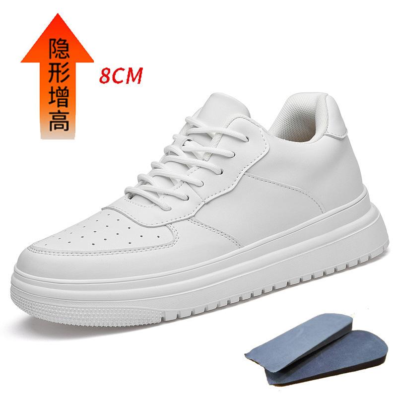 Summer Breathable Invisible Inner Height Increase 6, 8 Men's Shoes Spring Soft Baseplate Shoes Men's Casual Youth Little White Light Shoes