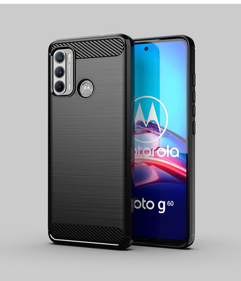 Per Motorola Moto G60 Custodia in Silicone Fibra di Carbonio Cover Per Moto G60 G32 G72 G14 G54 G84 E13 E22i E32S Custodia Per Motorola G60 Custodia