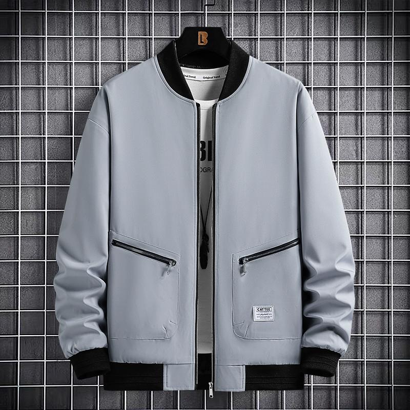 Plus Size Men Jacket Bomber Jacket Zipper Coat Man Autumn Outerwear Coat