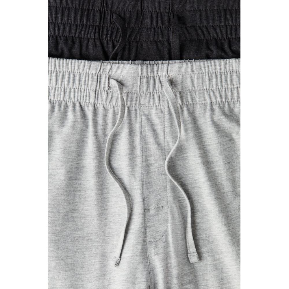 H M Jersey Jogger Pants Regular Fit 2 Piece Set Grey Melange